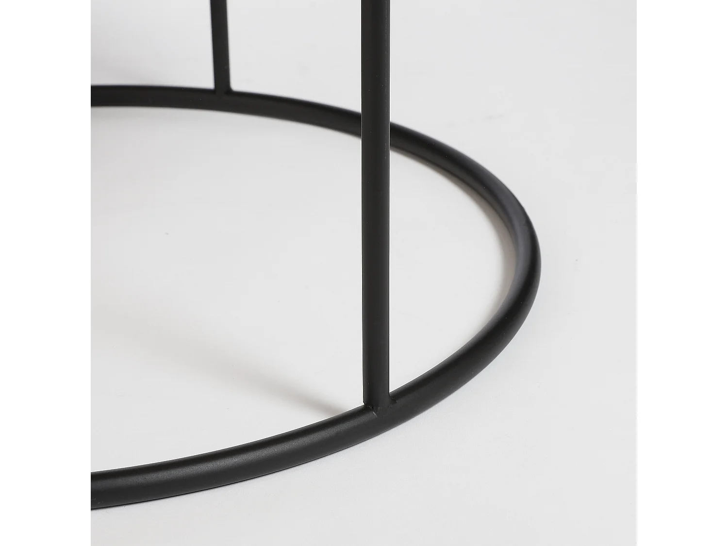 Gartenbeistelltisch-Set aus Eisen und Bambus und Rattan - 45 x Ø45 - Braun, Schwarz - LEANDRO