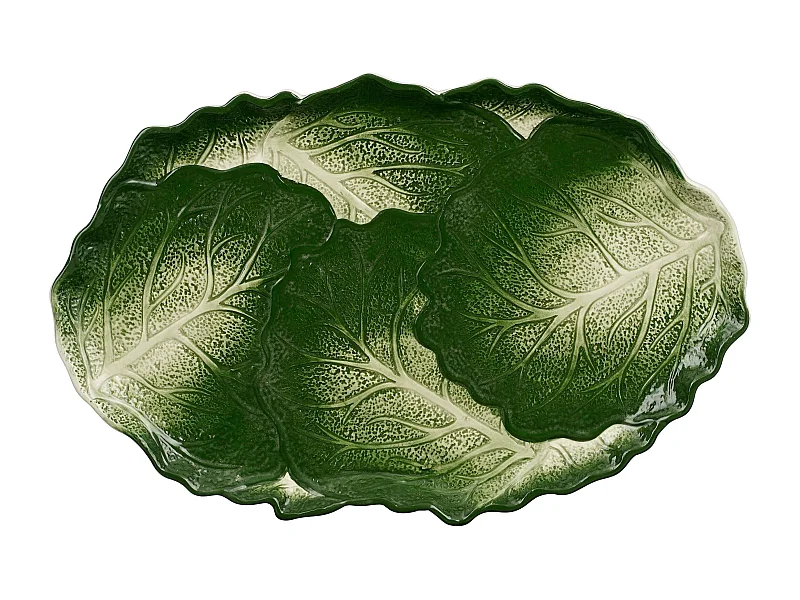 Bord van keramiek - 43 x 29 x 3 - Donkergroen -