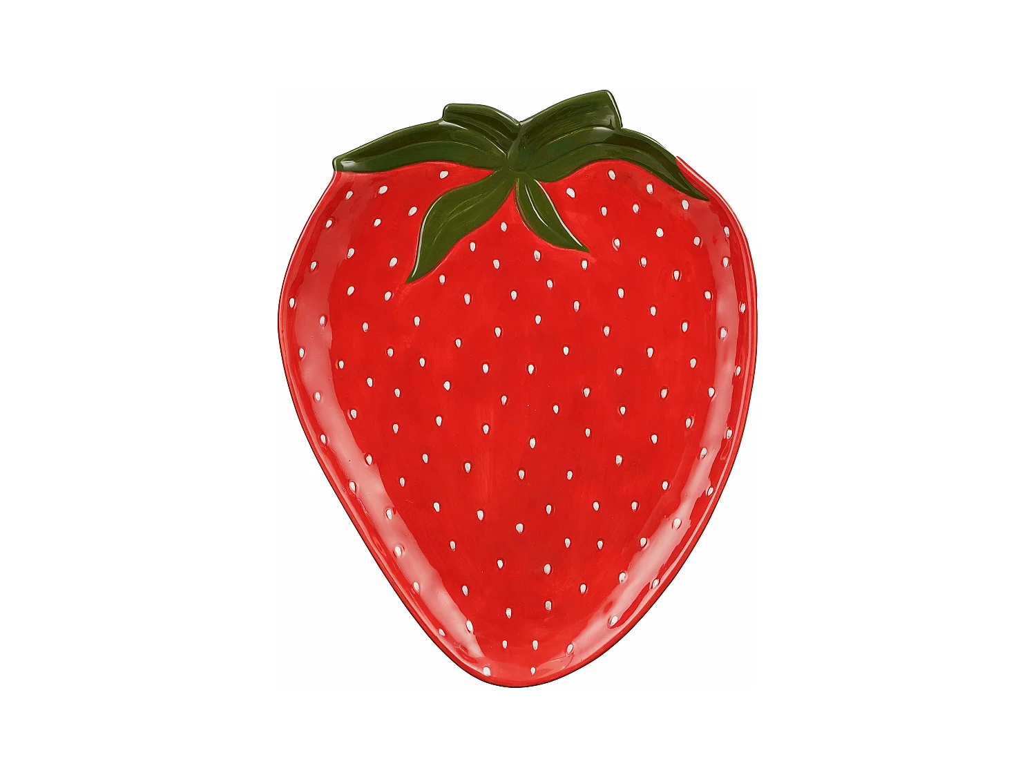 Assiette en céramique - 36 x 29 x 3 - Rouge -
