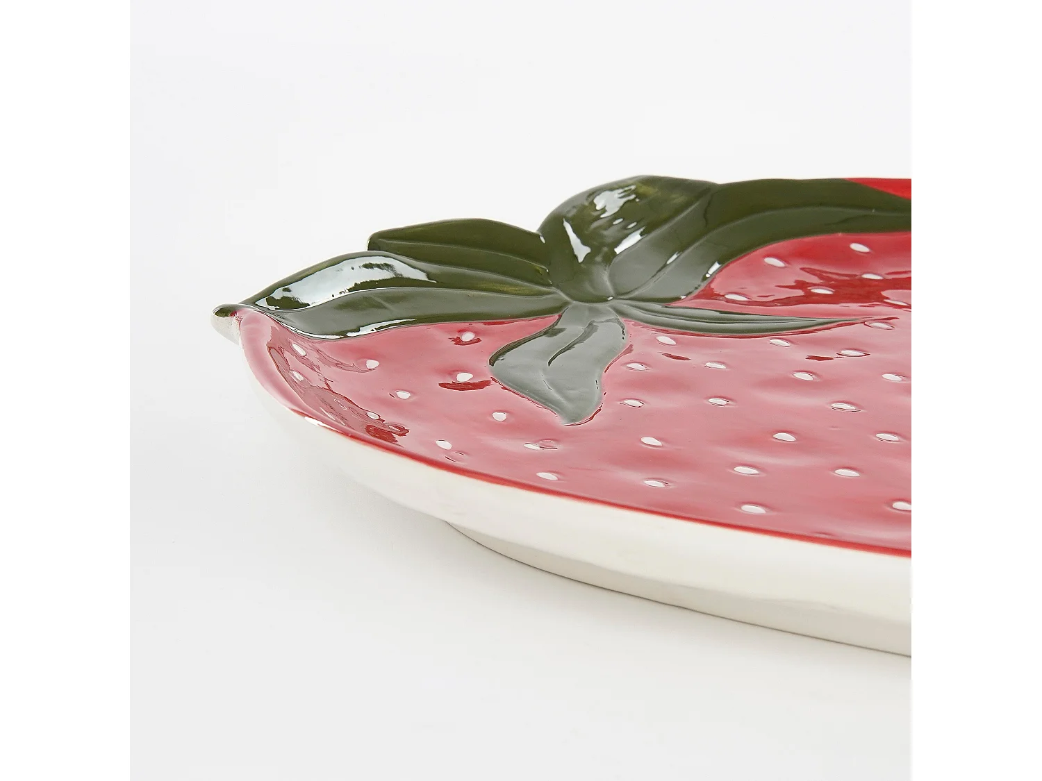 Assiette en céramique - 36 x 29 x 3 - Rouge -