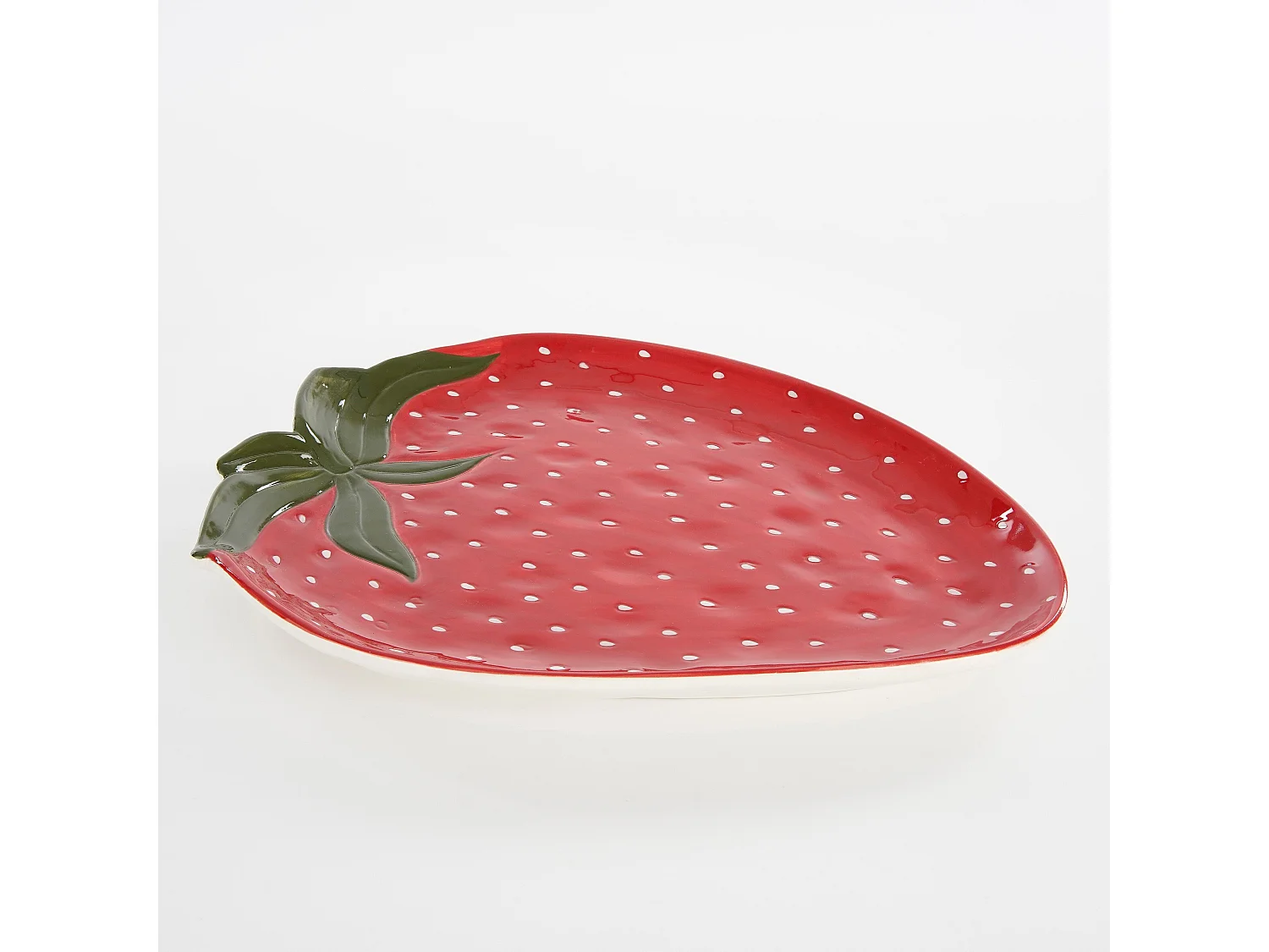 Assiette en céramique - 36 x 29 x 3 - Rouge -
