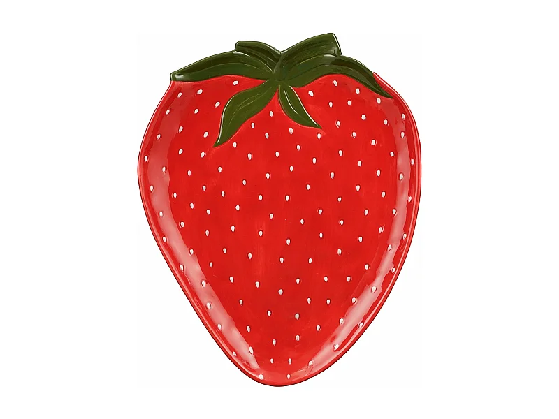 Assiette en céramique - 36 x 29 x 3 - Rouge -