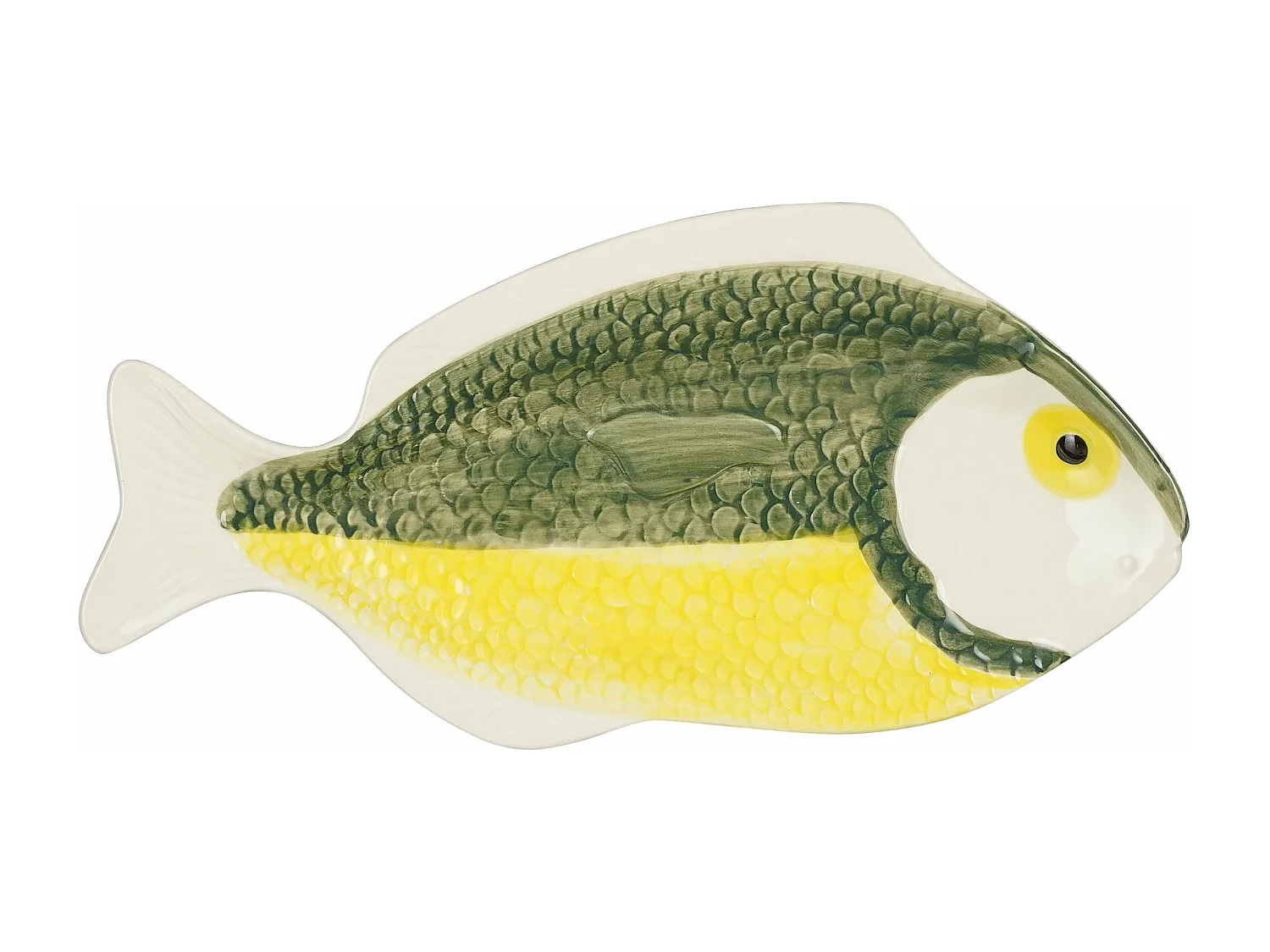 Assiette en céramique - 29 x 14 x 2 - Vert foncé -