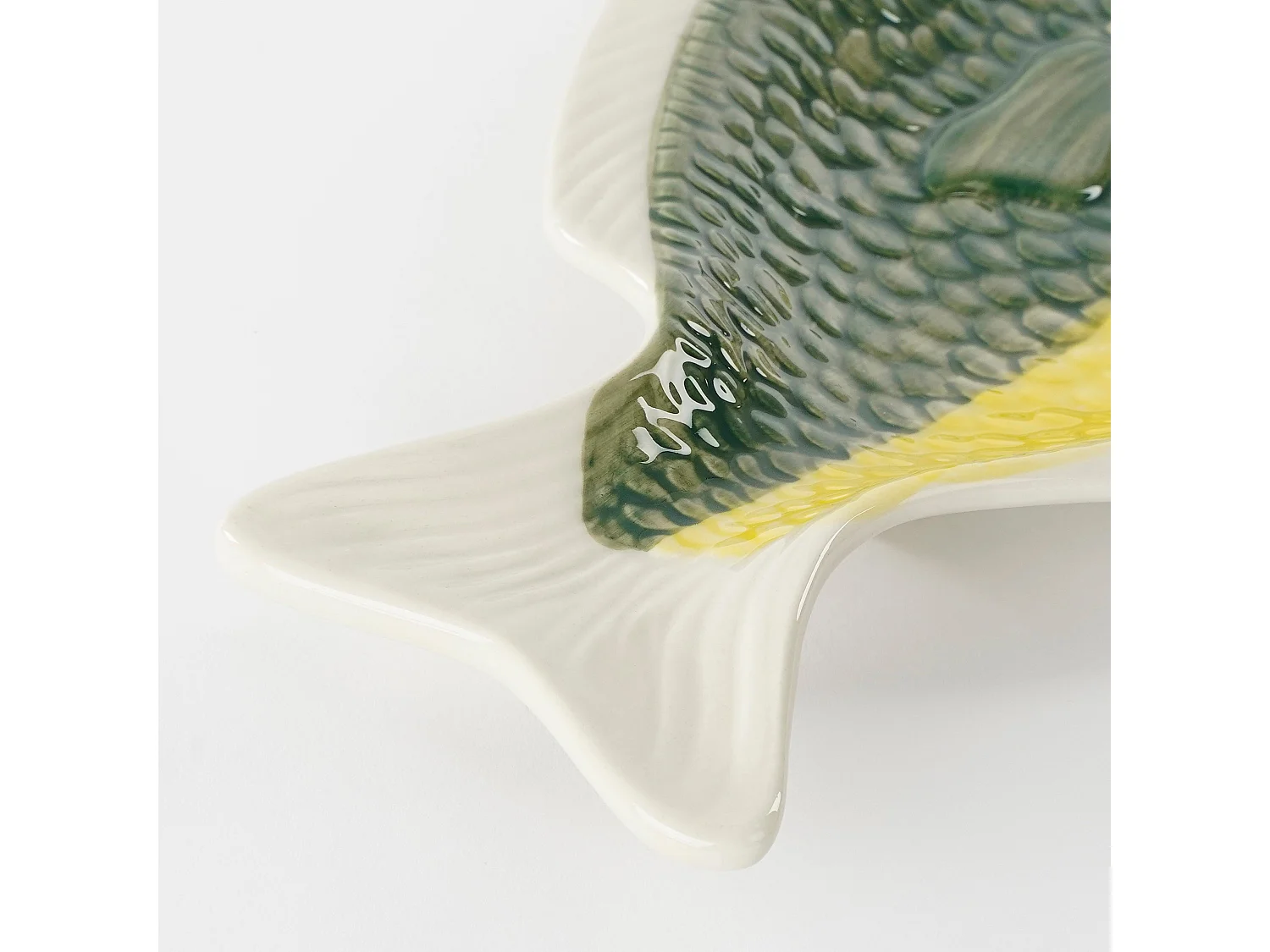 Assiette en céramique - 29 x 14 x 2 - Vert foncé -