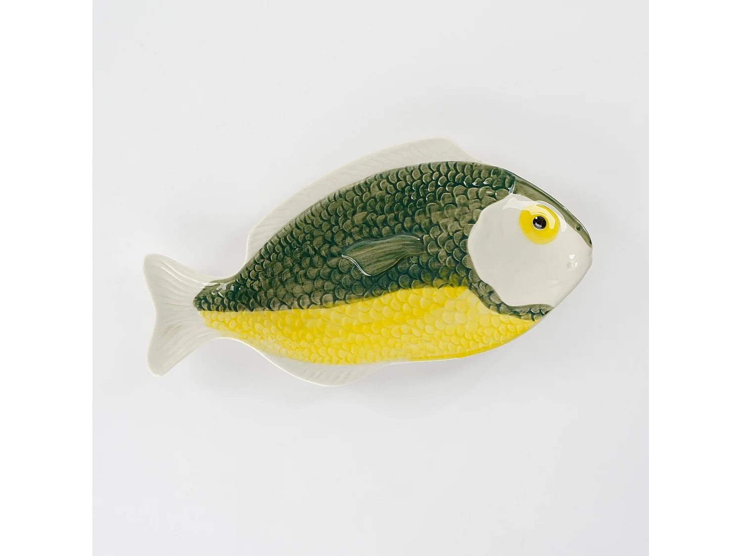 Assiette en céramique - 29 x 14 x 2 - Vert foncé -