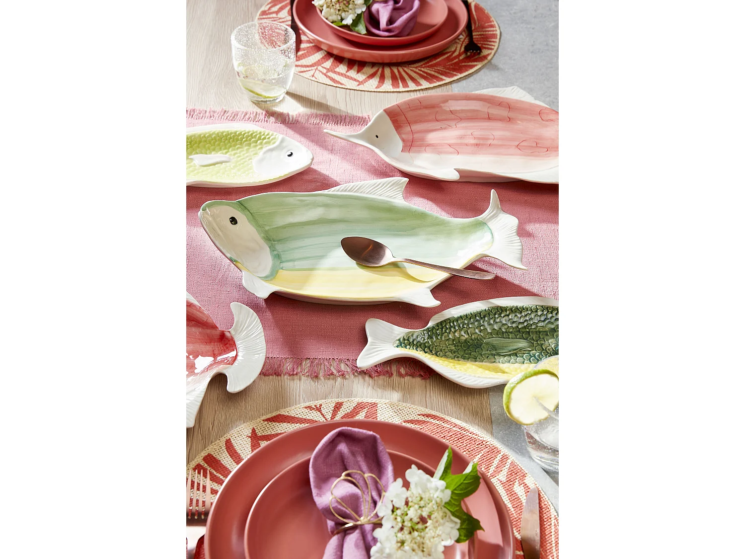 Plato de Cerámica - 29 x 14 x 2 - Verde oscuro -