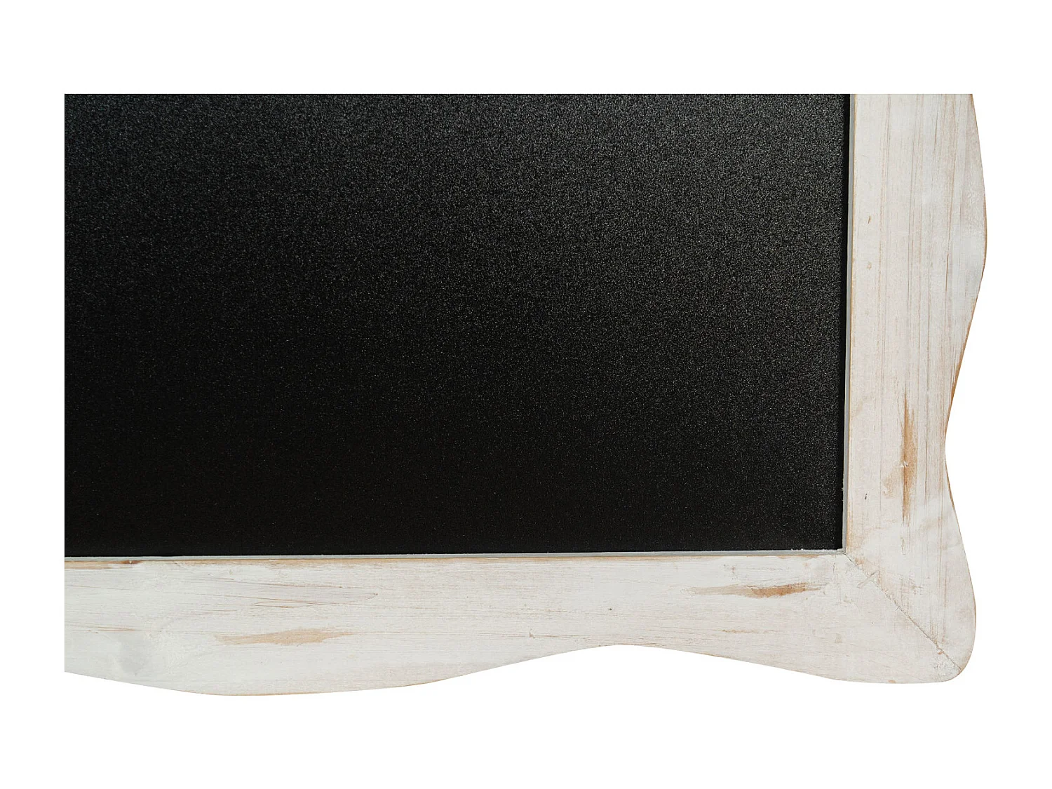 Tableau mural rectangulaire avec cadre en bois finition blanc antique 62x2x38 EcritBlanc