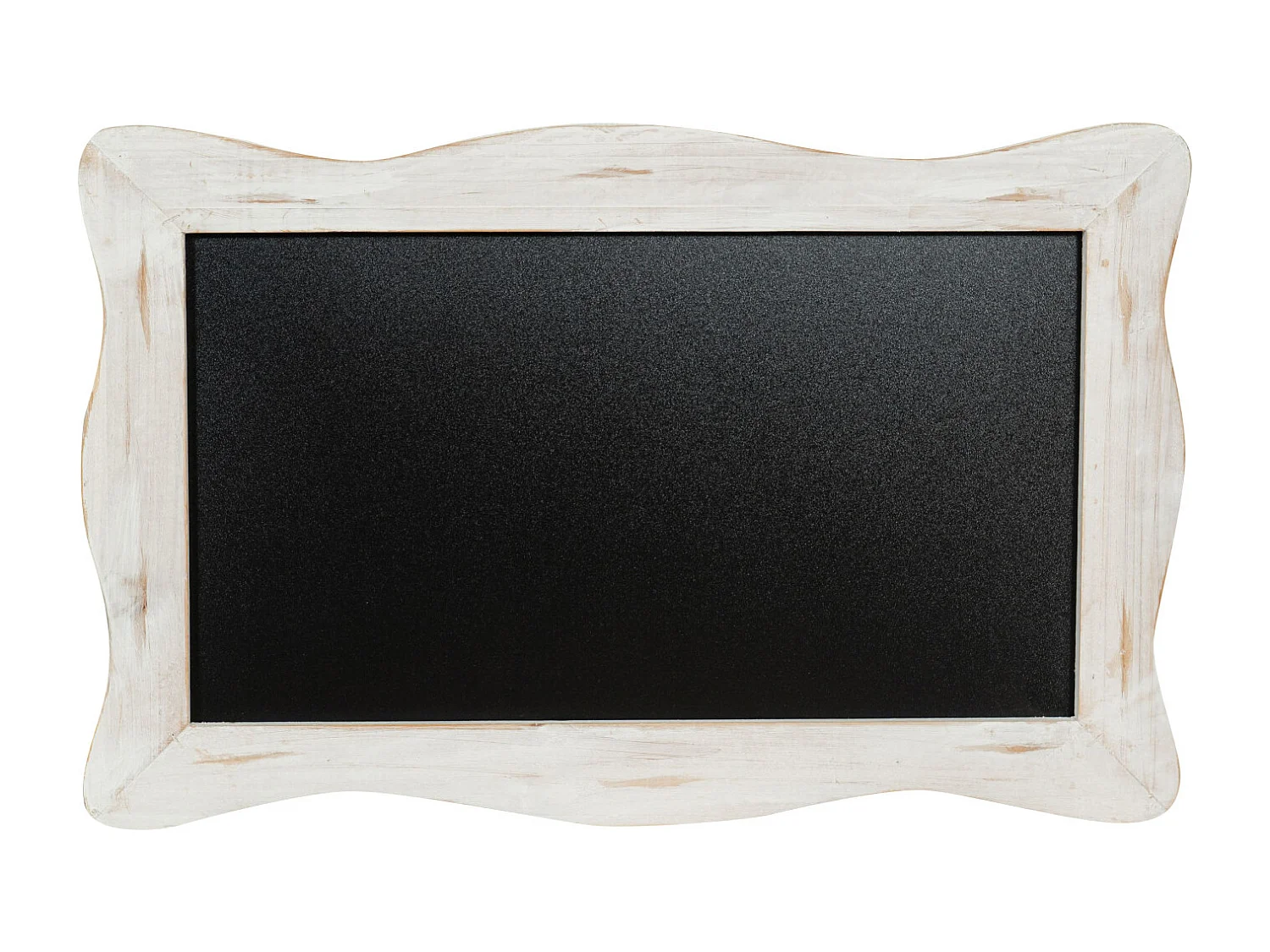 Tableau mural rectangulaire avec cadre en bois finition blanc antique 62x2x38 EcritBlanc