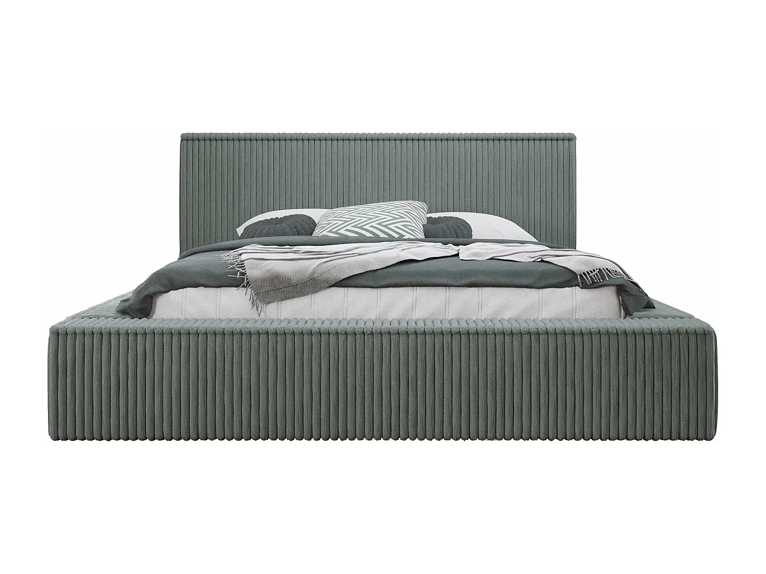 Cama TrendyNest 107, Doble, Gris, 140x200, Tapiz, Somieres, 172x230x81cm