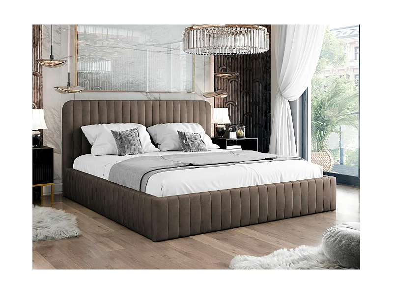 Cama TrendyNest 108, Doble, Marrón, 180x200, Tapiz, Somieres, 191x212x106cm