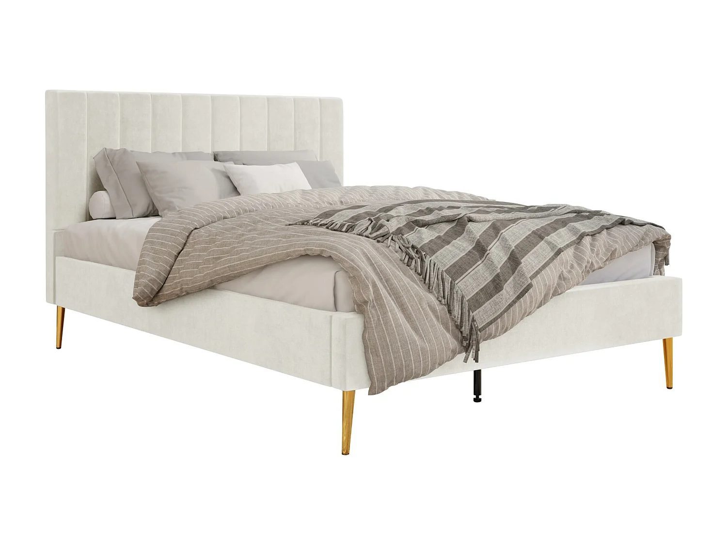 Cama Comfivo 351, Doble, De color marrón claro, Tapiz, Somieres, 165x218x111cm