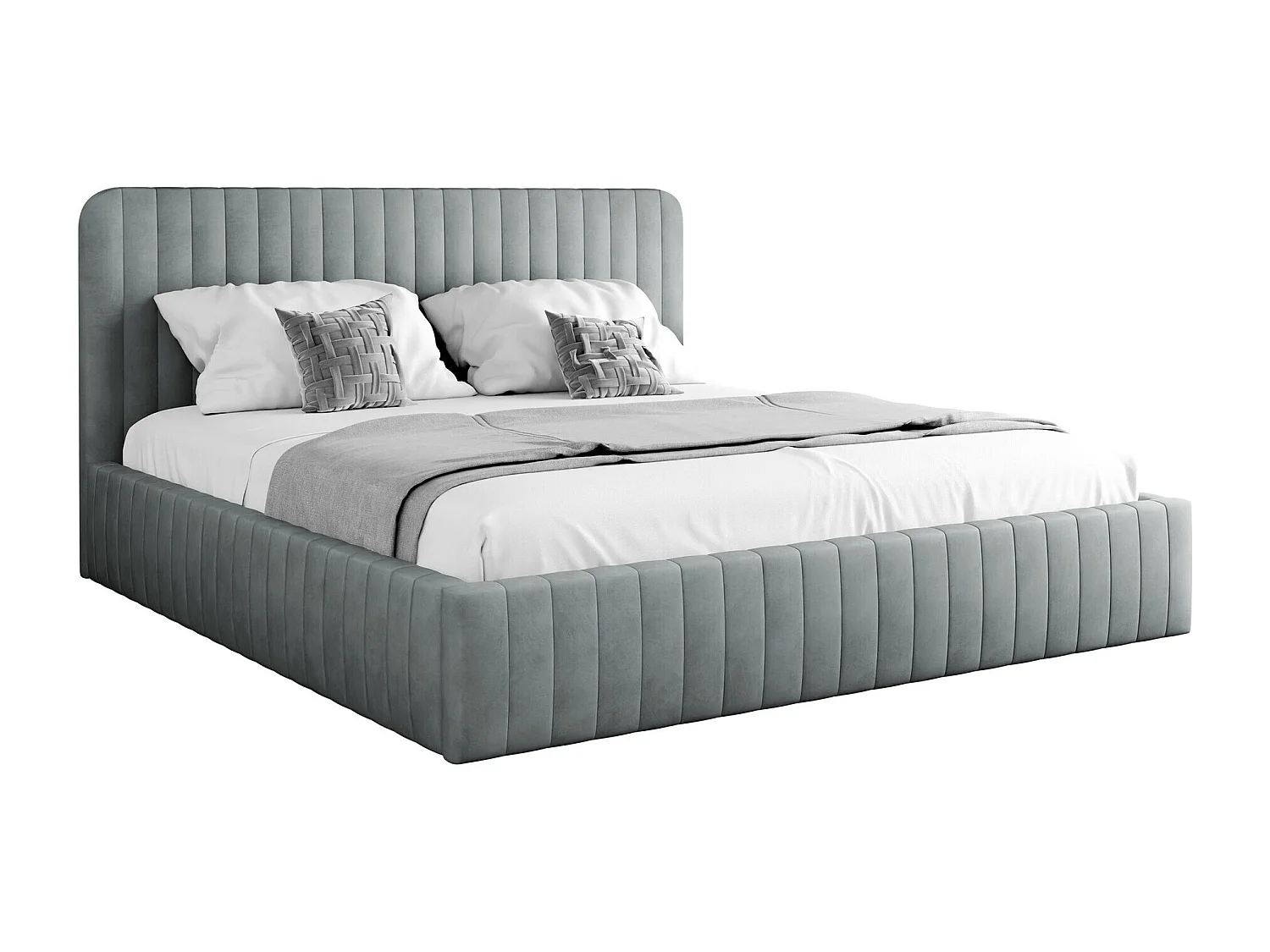 Cama TrendyNest 108, Doble, Gris, 140x200, Tapiz, Somieres, 151x212x106cm