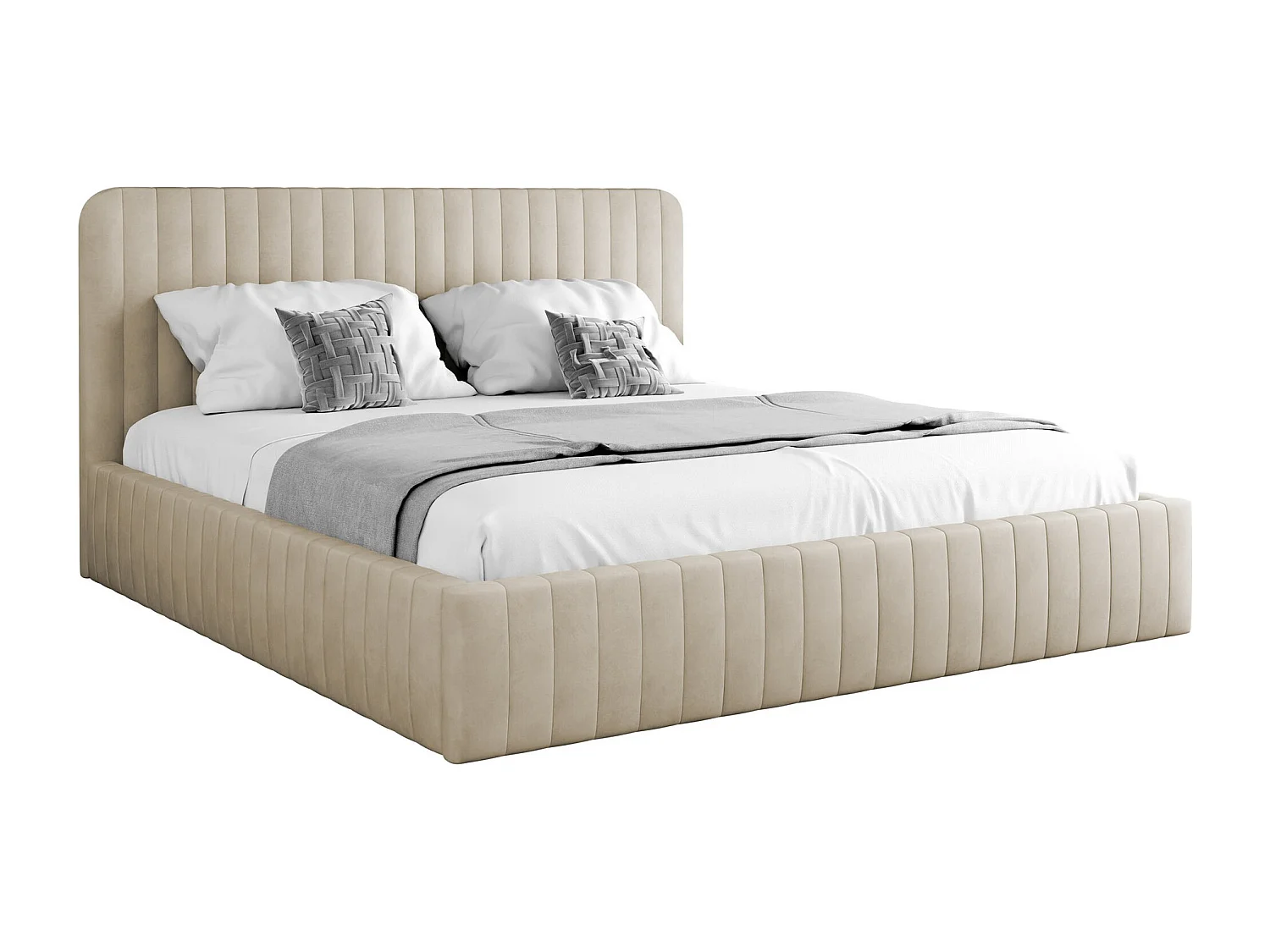 Cama TrendyNest 108, Doble, De color marrón claro, 180x200, Tapiz, Somieres, 191x212cm