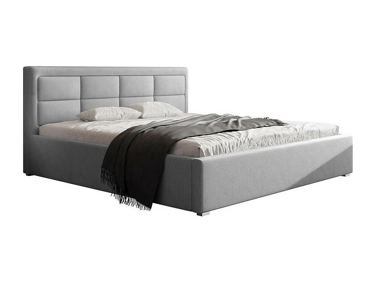 Cama Pomona 102, Gris, 200x200, Tapiz, Somieres, 220x223x93cm