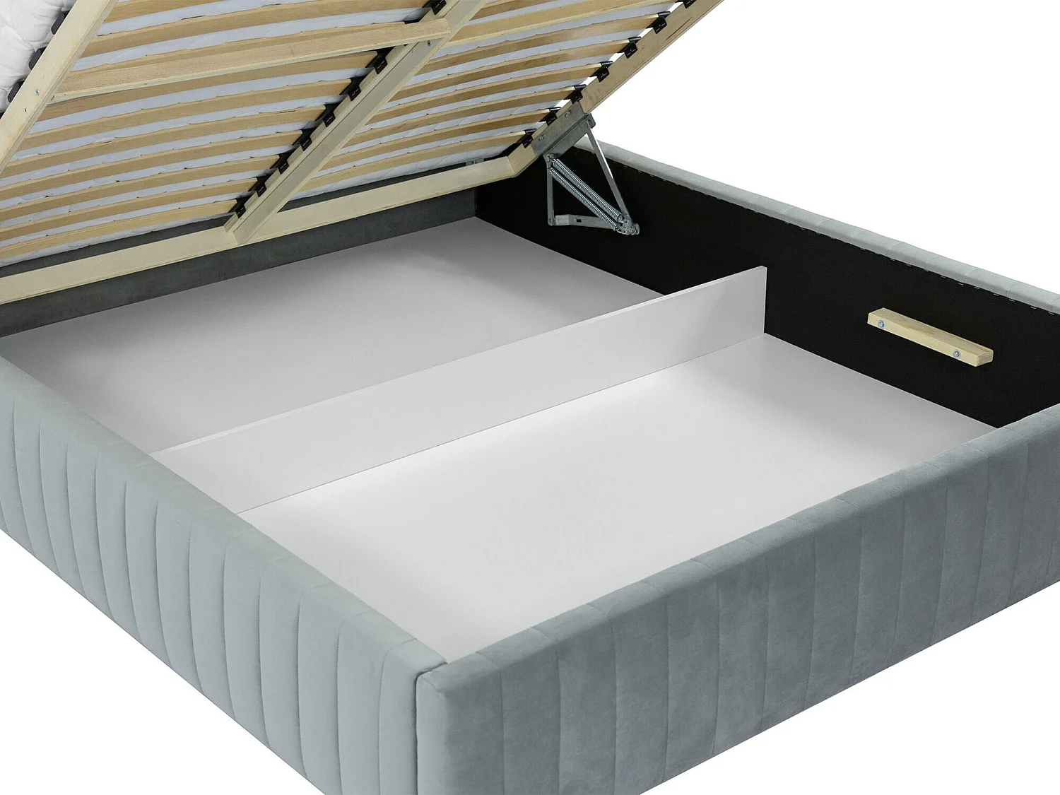 Lit TrendyNest 108, Double, Marron, 140x200, Tapisserie, Sommier à lattes, 151x212x106cm