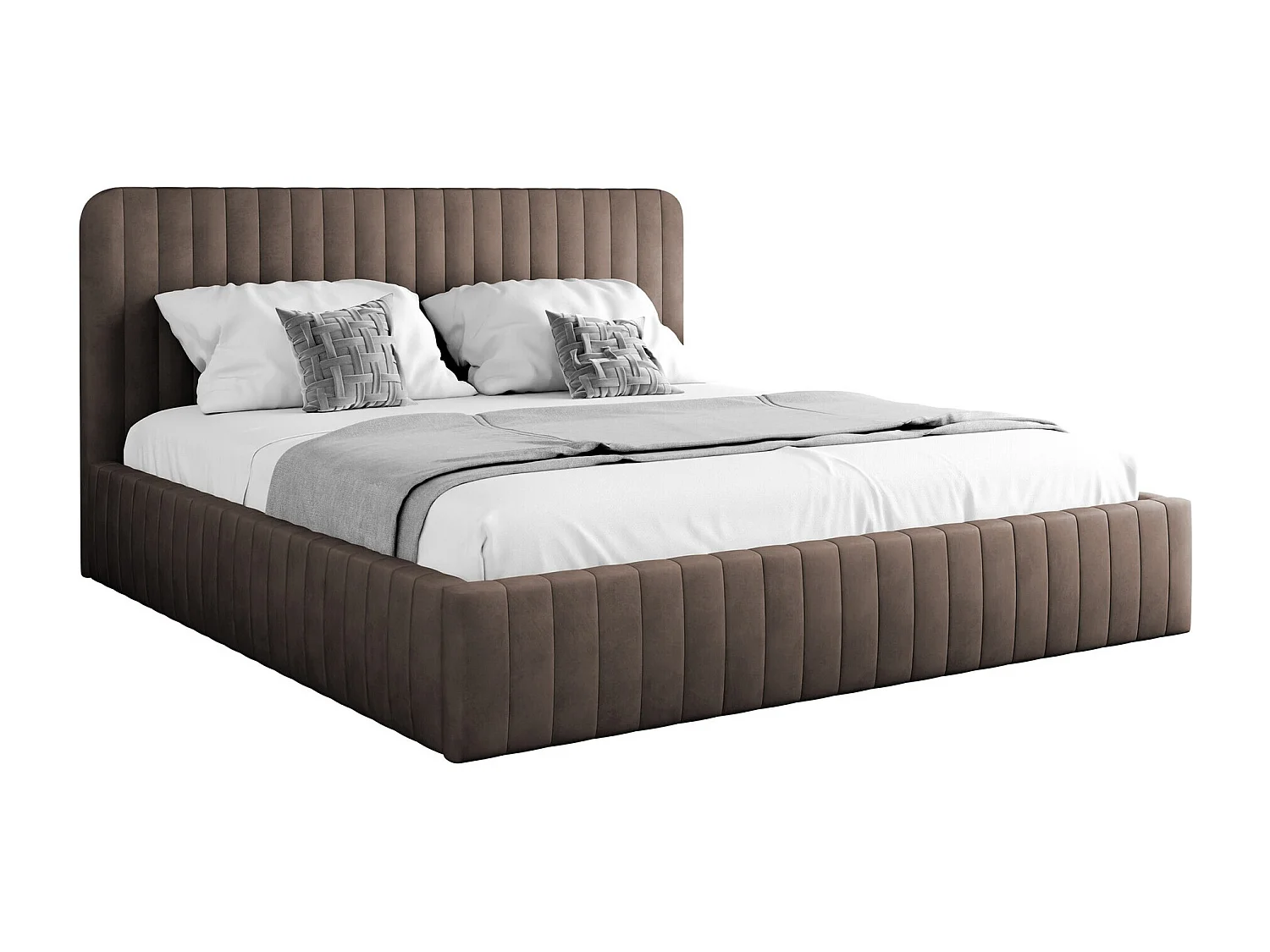 Cama TrendyNest 108, Doble, Marrón, 140x200, Tapiz, Somieres, 151x212x106cm