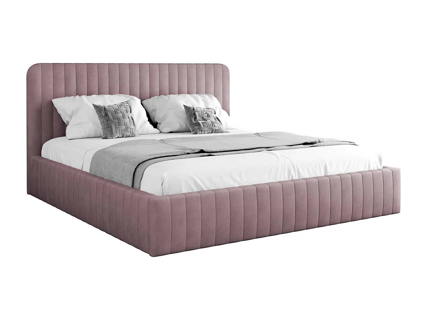 Cama TrendyNest 108, Casal, Rosé, Tecido, Estrados de cama, 19x21x11cm