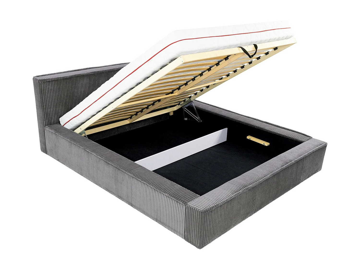 Cama TrendyNest 107, Casal, Preto, Tecido, Estrados de cama, 21x23x8cm