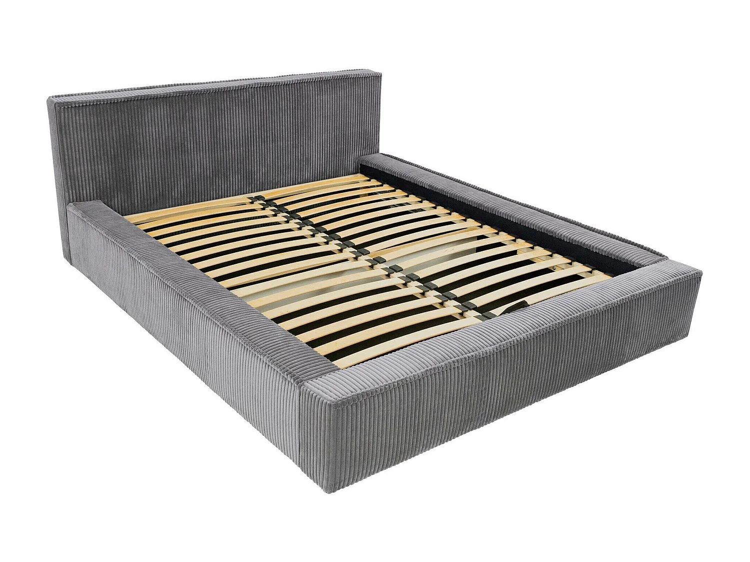 Cama TrendyNest 107, Casal, Cinzento, Tecido, Estrados de cama