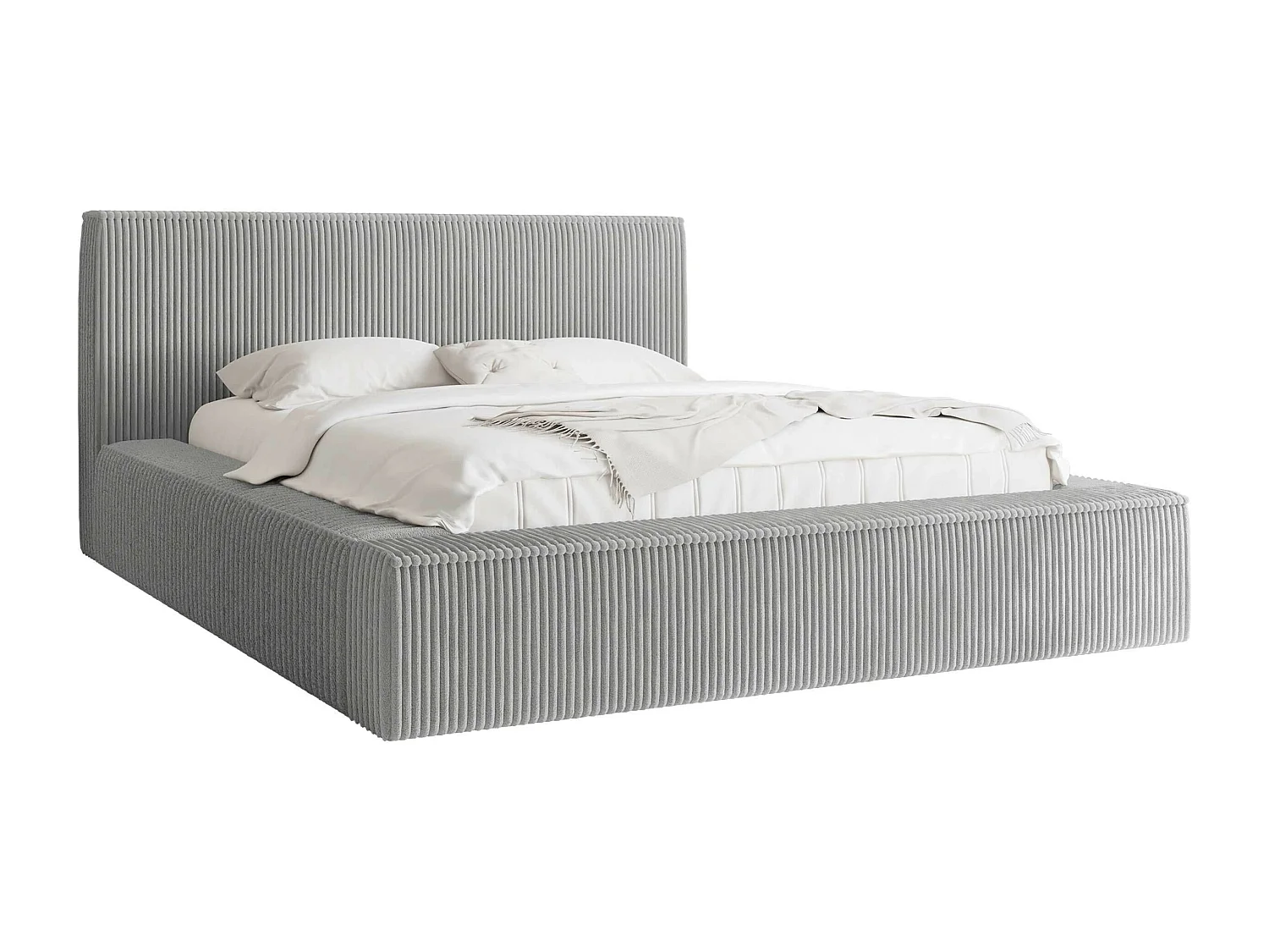Cama TrendyNest 107, Doble, Gris, 140x200, Tapiz, Somieres, 172x230x81cm