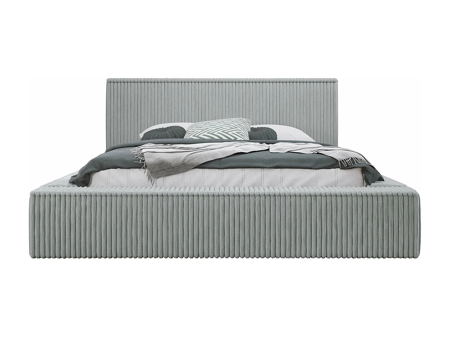Cama TrendyNest 107, Doble, Gris, 140x200, Tapiz, Somieres, 172x230x81cm