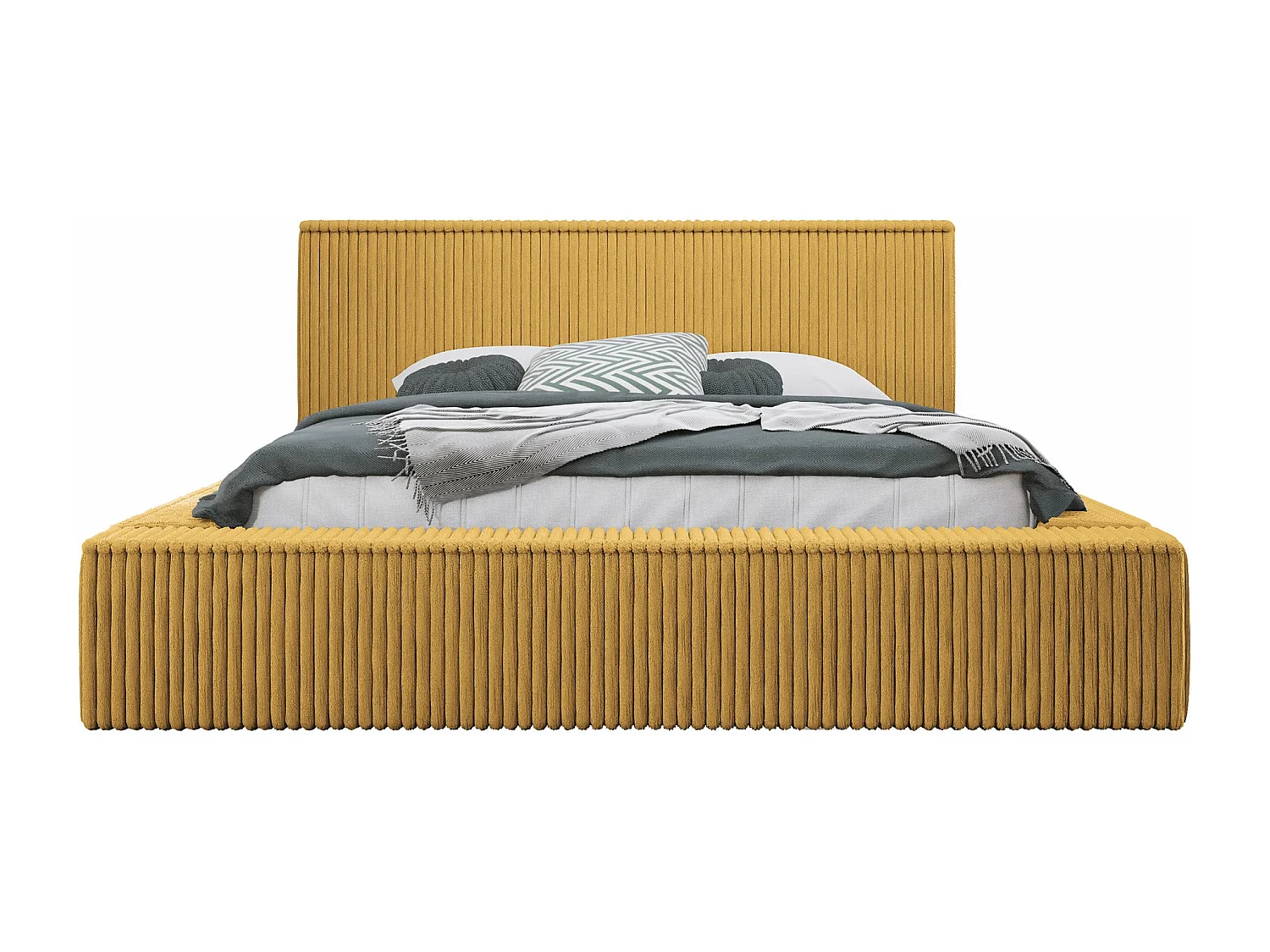 Cama TrendyNest 107, Doble, Amarillo, 140x200, Tapiz, Somieres, 172x230x81cm