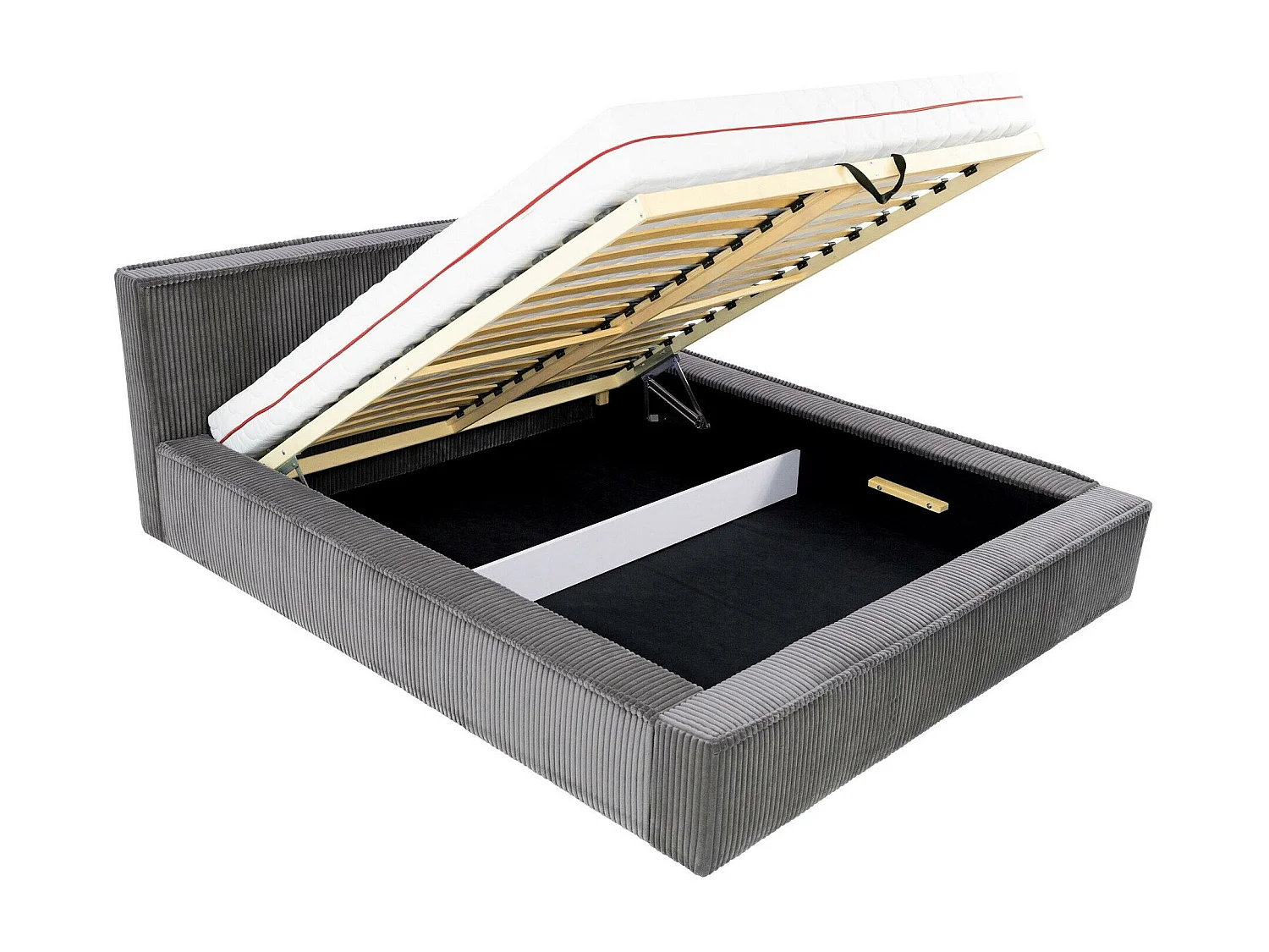 Cama TrendyNest 107, Casal, Castanho claro, Tecido, Estrados de cama