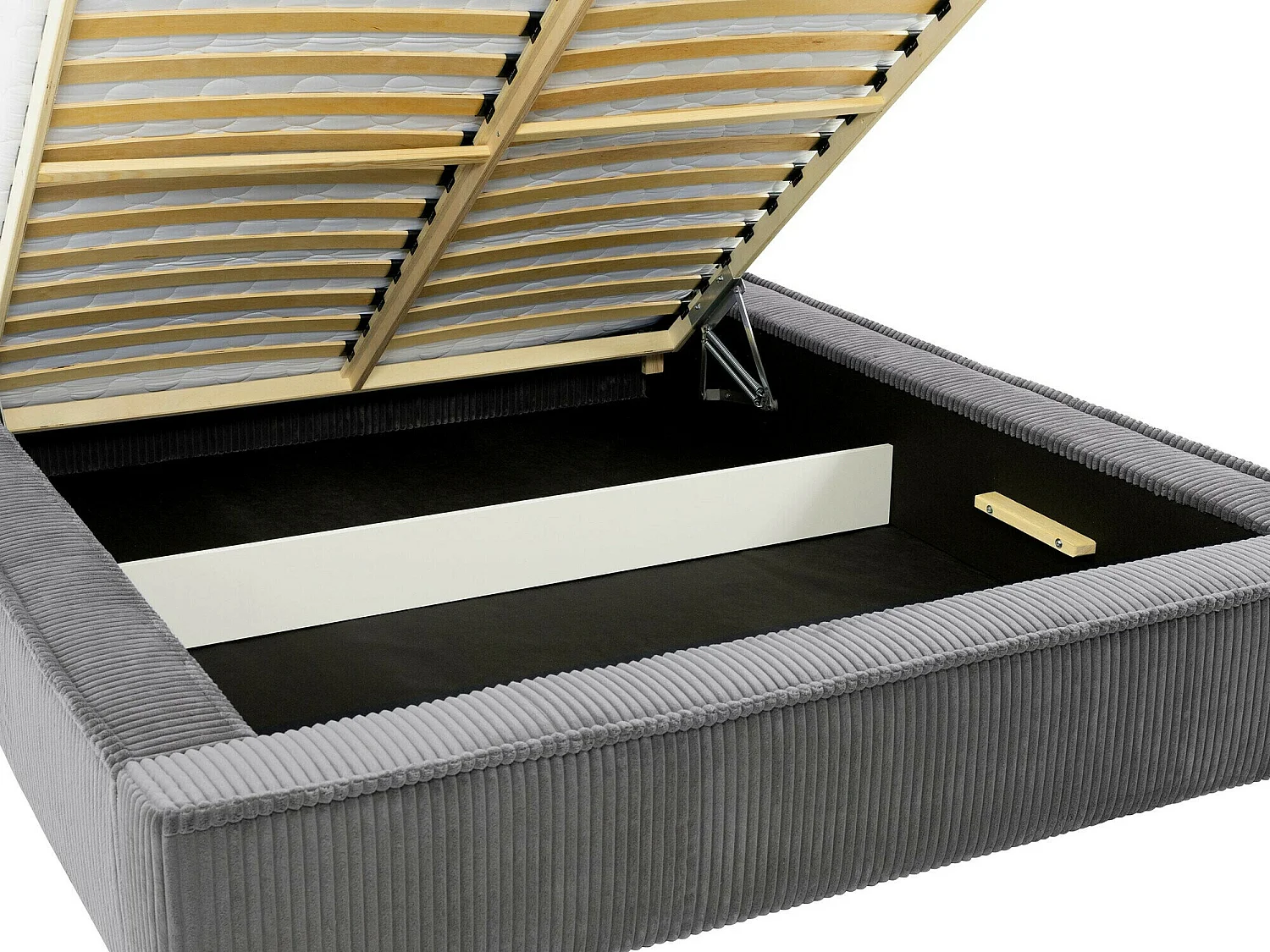 Cama TrendyNest 107, Casal, Castanho claro, Tecido, Estrados de cama