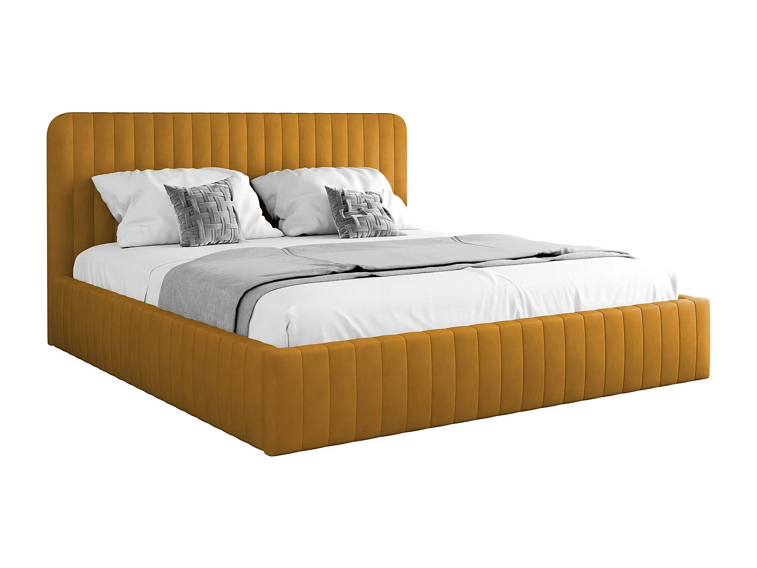 Cama TrendyNest 108, Doble, Amarillo, 180x200, Tapiz, Somieres, 191x212x106cm