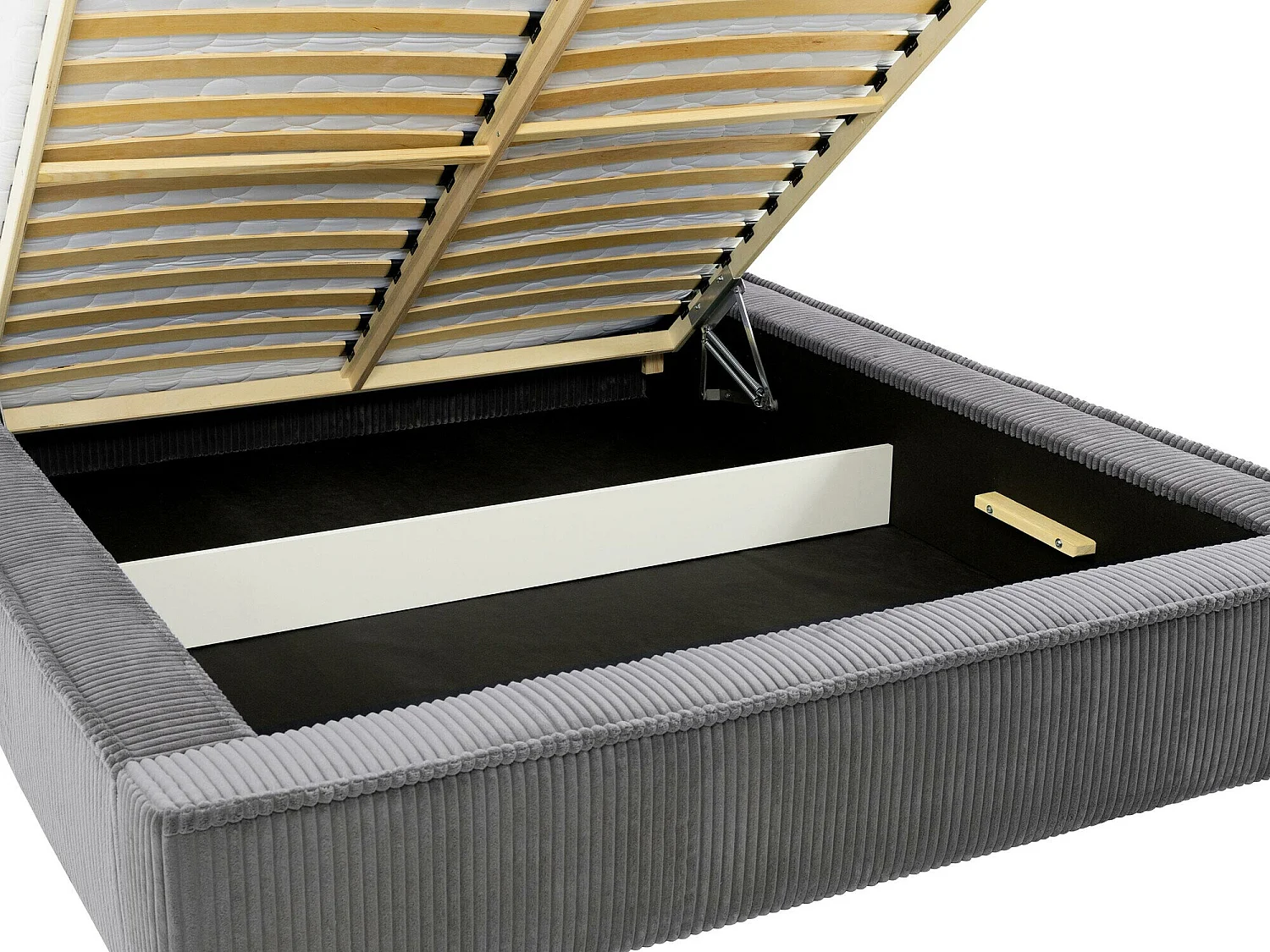 Cama TrendyNest 107, Casal, Preto, Tecido, Estrados de cama, 19x23x8cm