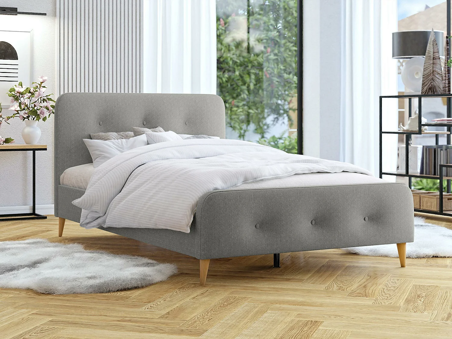 Cama Comfivo 350, Doble, Gris, 160x200, Tapiz, Somieres, 166x215x94cm