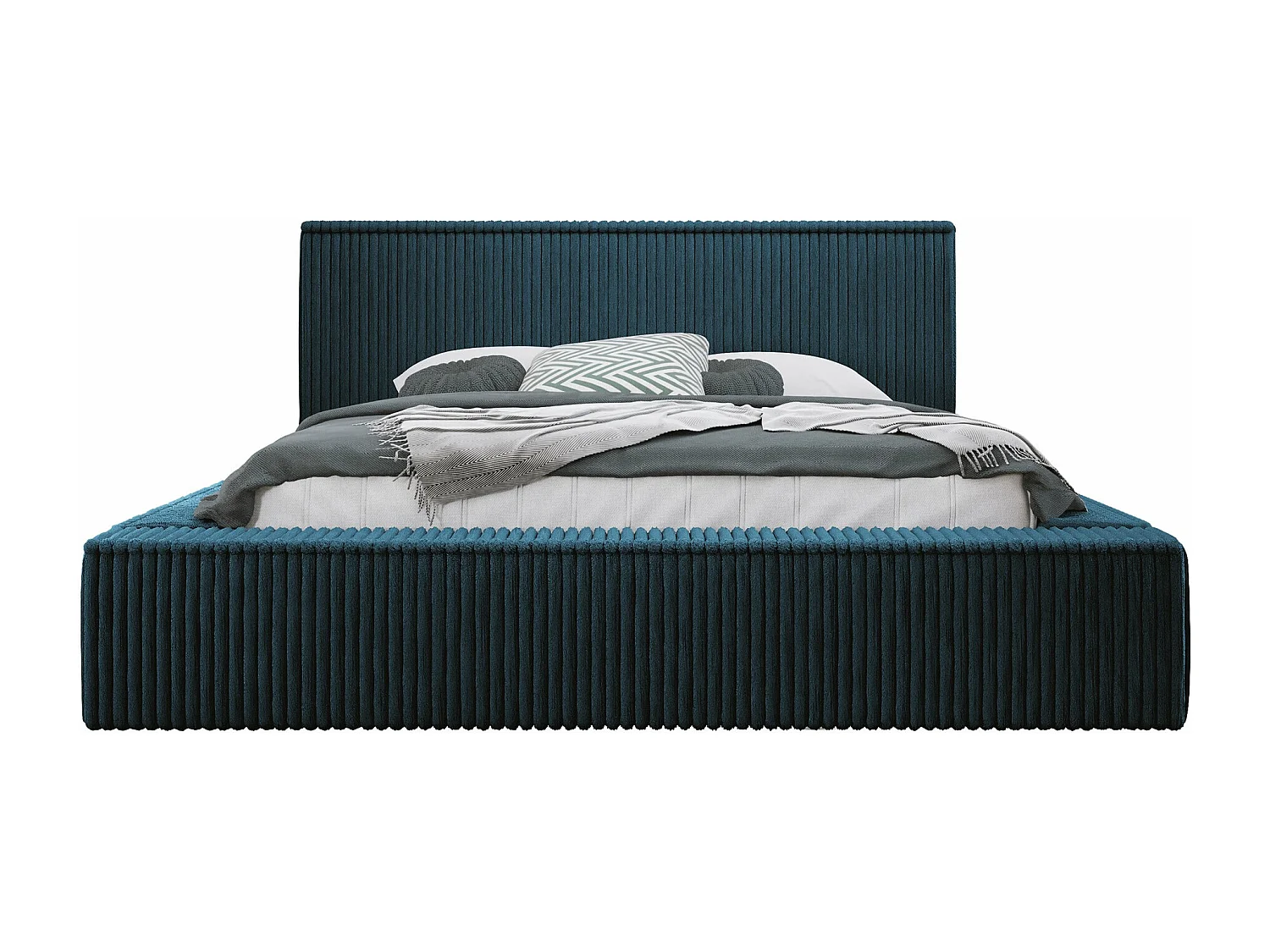 Cama TrendyNest 107, Casal, Azul, Tecido, Estrados de cama, 21x23x8cm