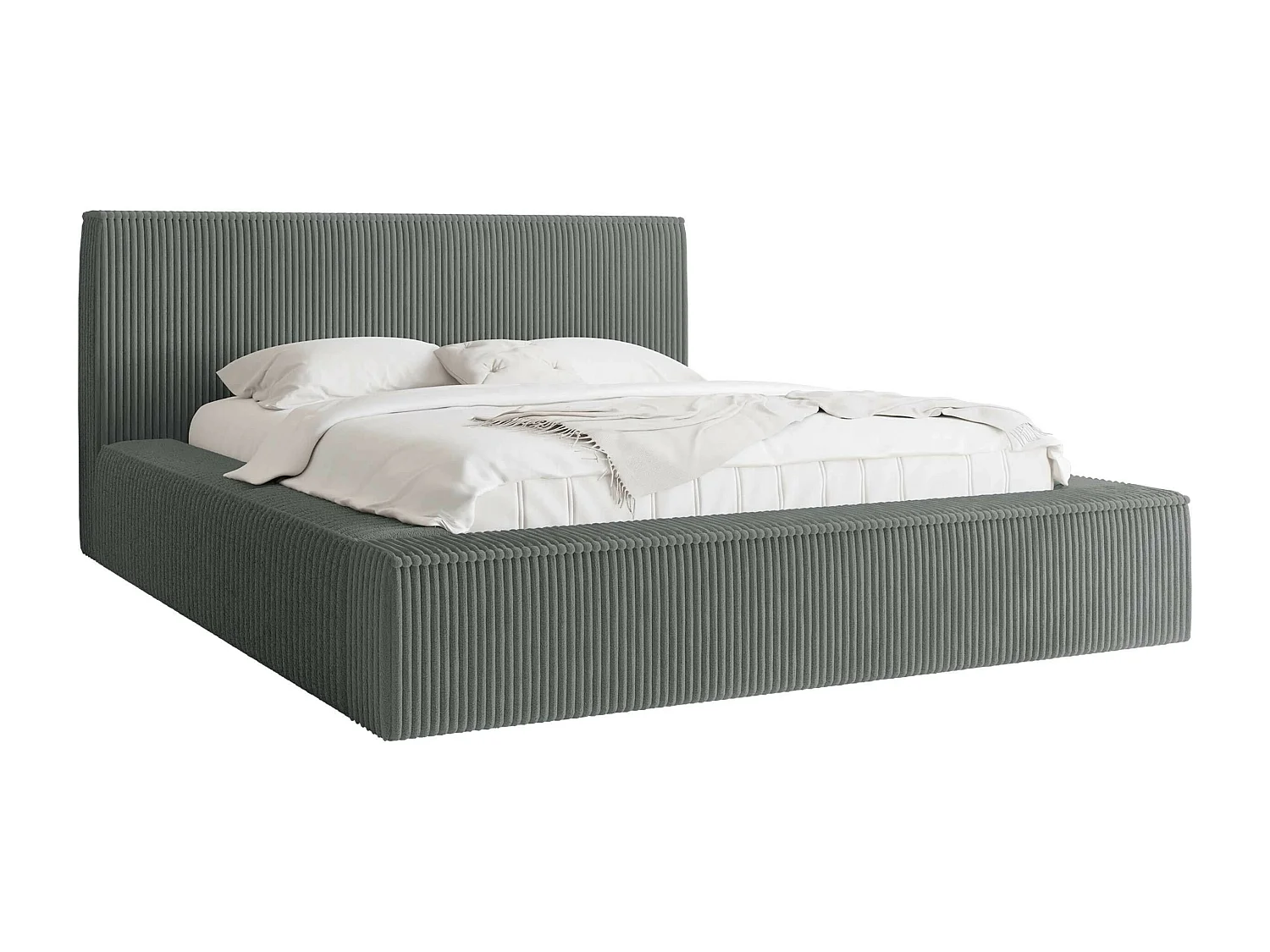 Cama TrendyNest 107, Doble, Gris, 180x200, Tapiz, Somieres, 212x230x81cm