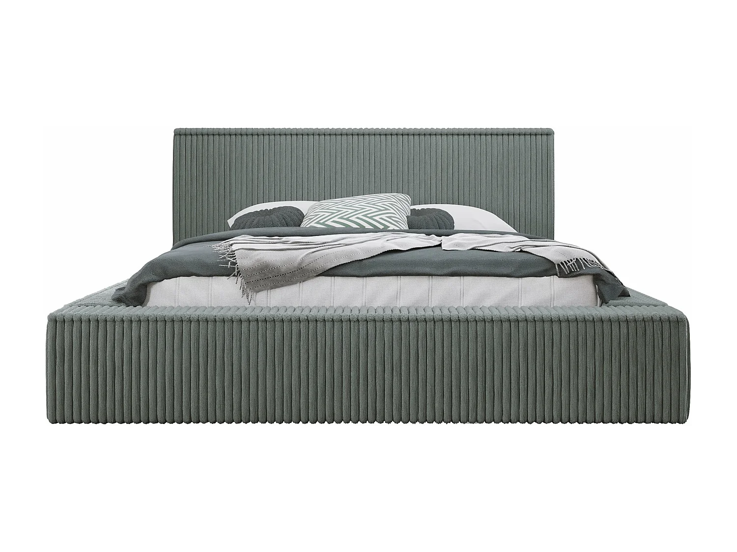 Cama TrendyNest 107, Doble, Gris, 180x200, Tapiz, Somieres, 212x230x81cm
