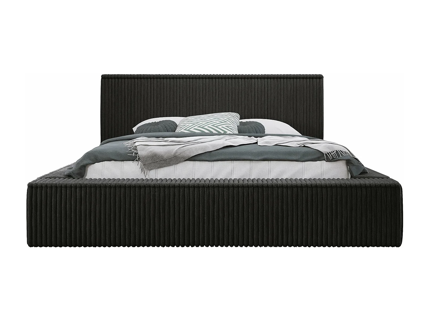 Cama TrendyNest 107, Doble, Negro, 140x200, Tapiz, Somieres, 172x230x81cm