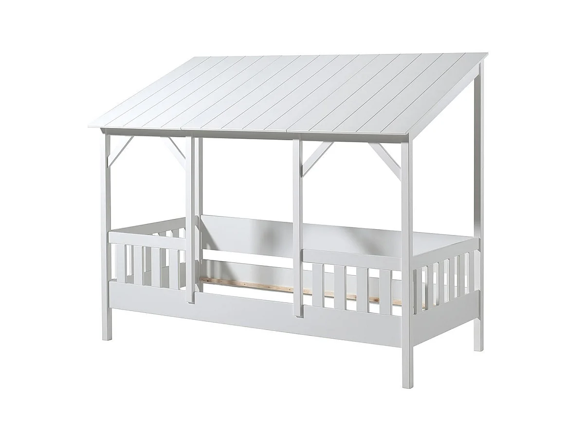 Pack - Lit Cabane Enfant & Tiroir "Housebed III" 90x200cm Blanc
