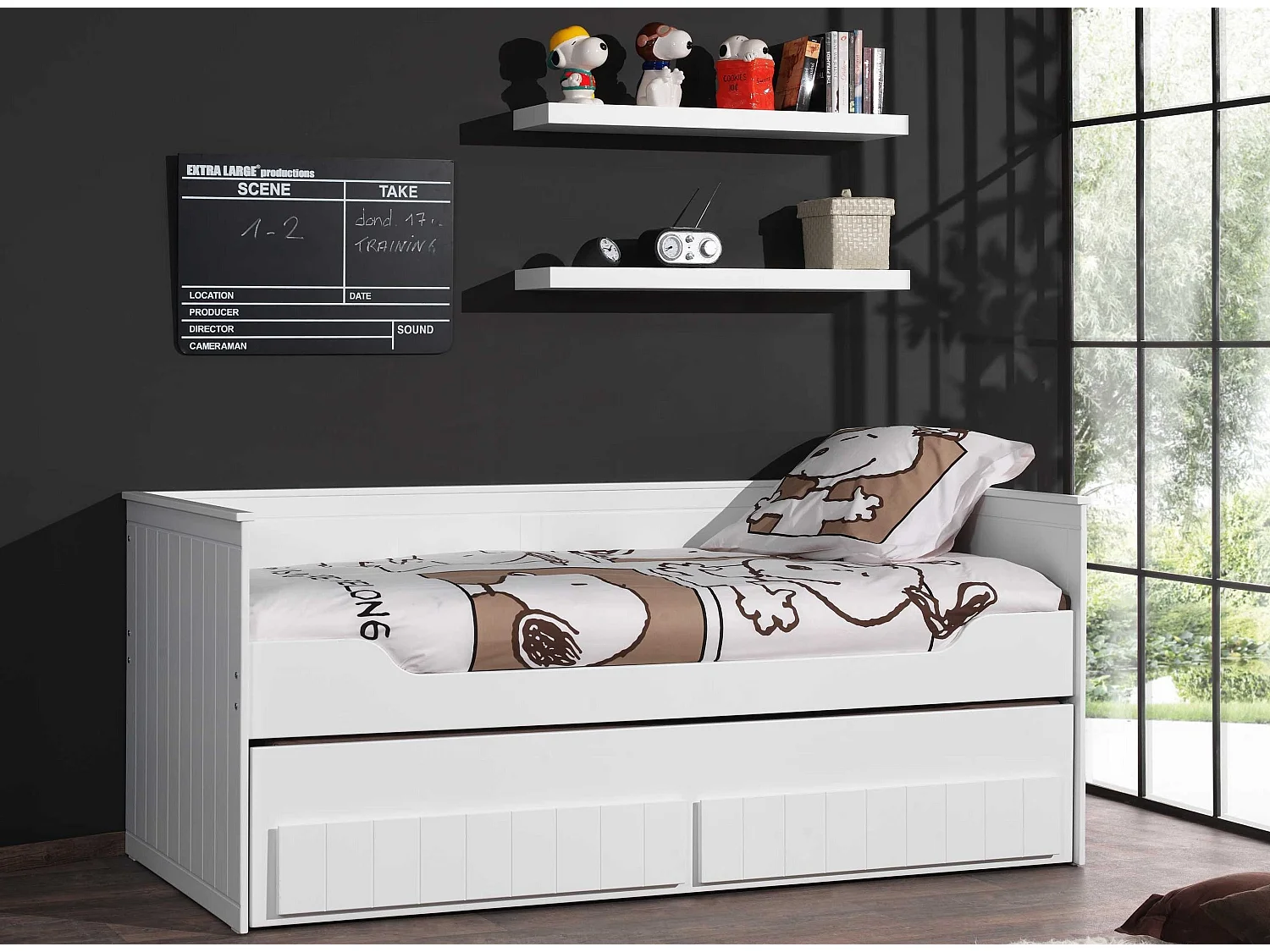 Lit Capitaine Enfant "Robin" 90x200cm Blanc