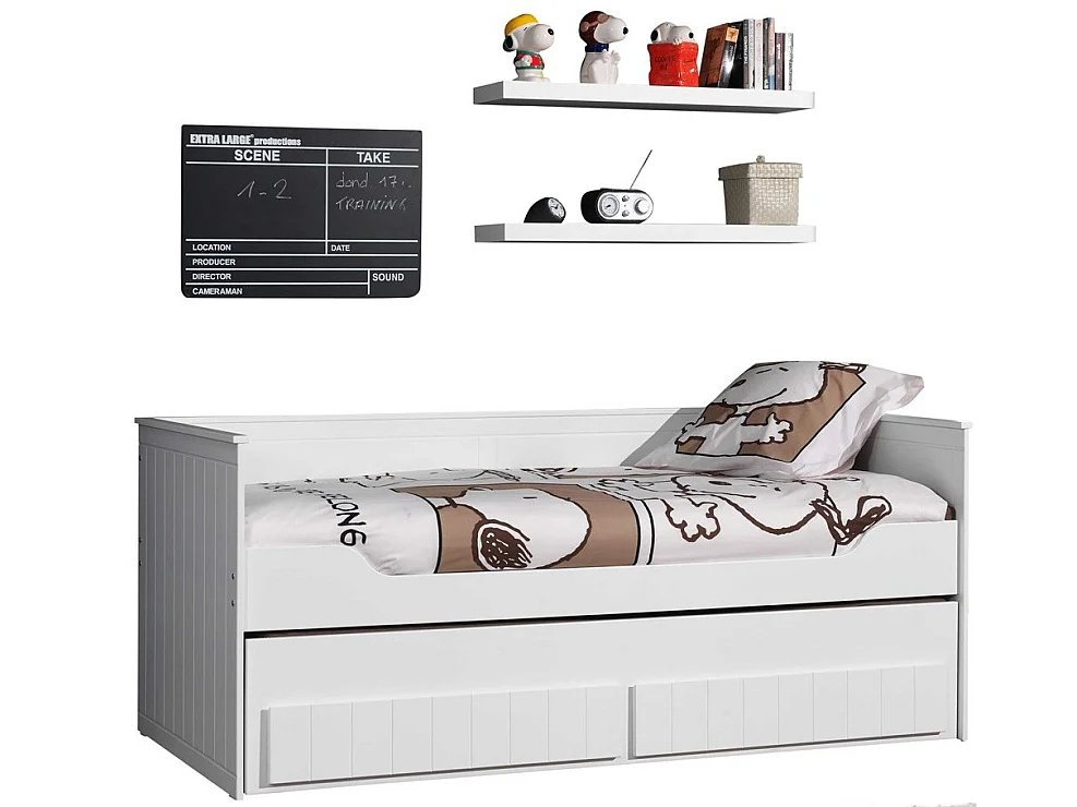 Lit Capitaine Enfant "Robin" 90x200cm Blanc