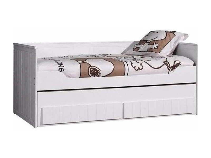 Lit Capitaine Enfant "Robin" 90x200cm Blanc