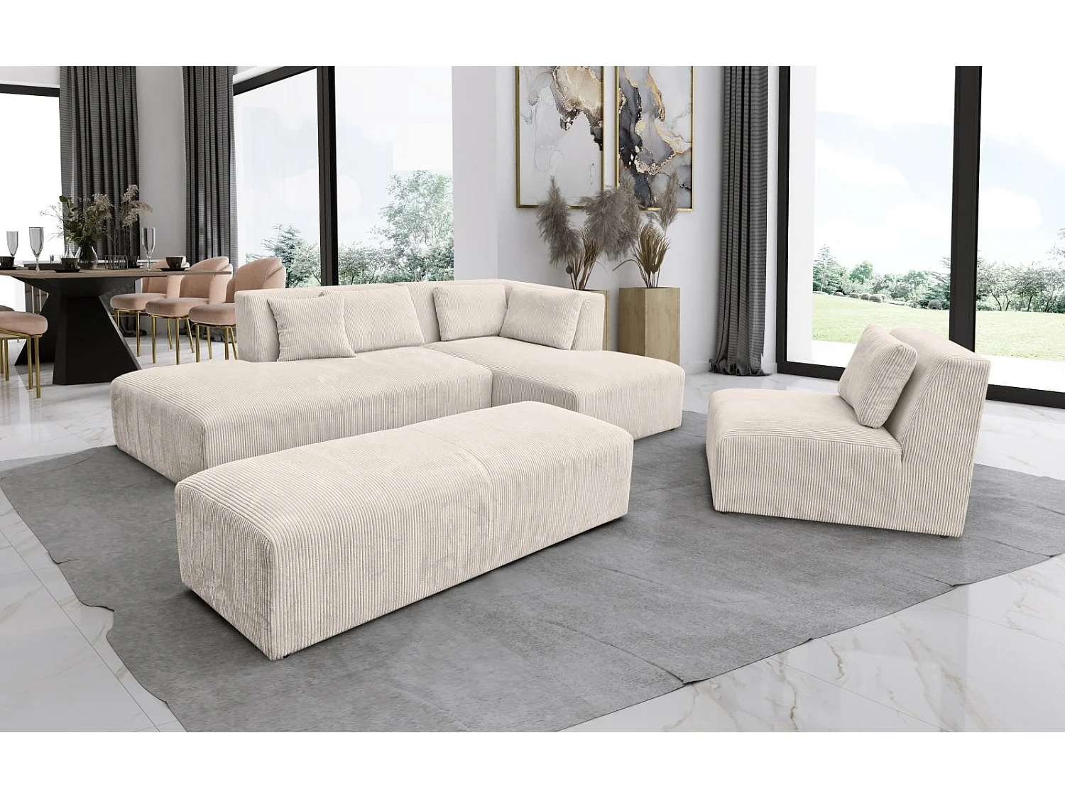 EVA XL beige modulable avec pouf