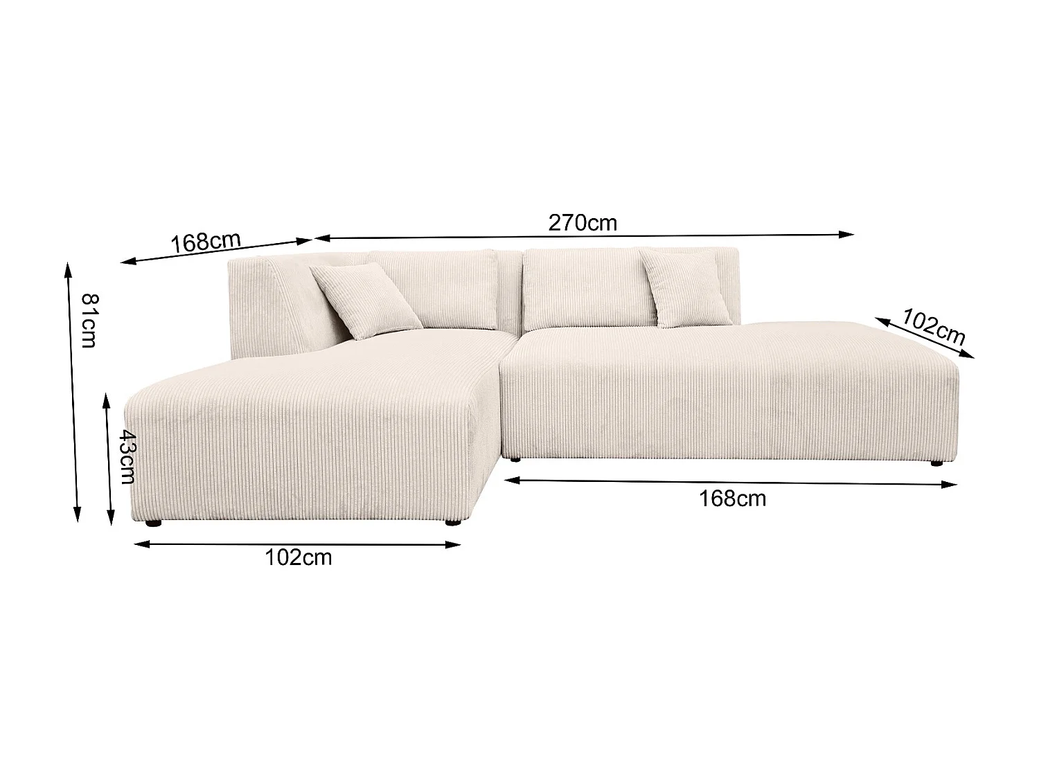 EVA XL beige modulable avec pouf
