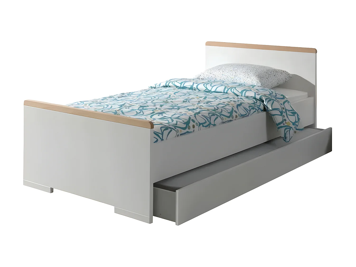 Pack - Lit Enfant & Tiroir "London" 90x200cm Blanc