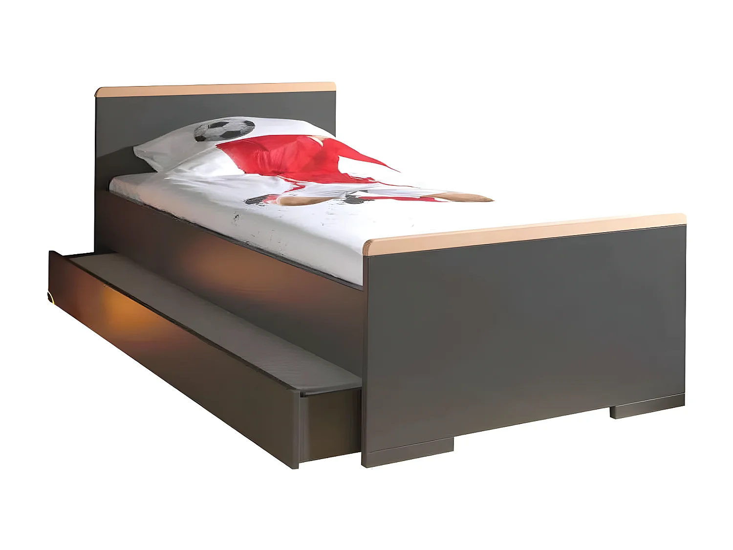 Pack - Lit Enfant & Tiroir "London" 90x200cm Anthracite