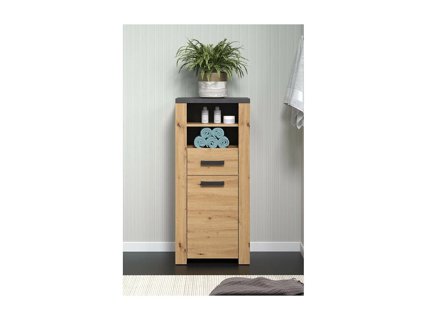 Follow armoire de salle de bain chêne décor.