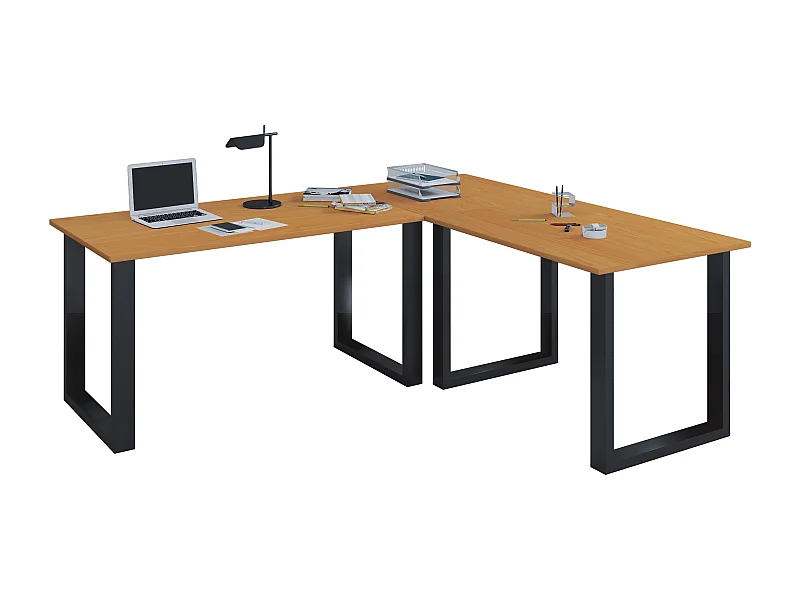 Desk Lona Black / Beech H. 76 x W. 190 x D. 130 cm