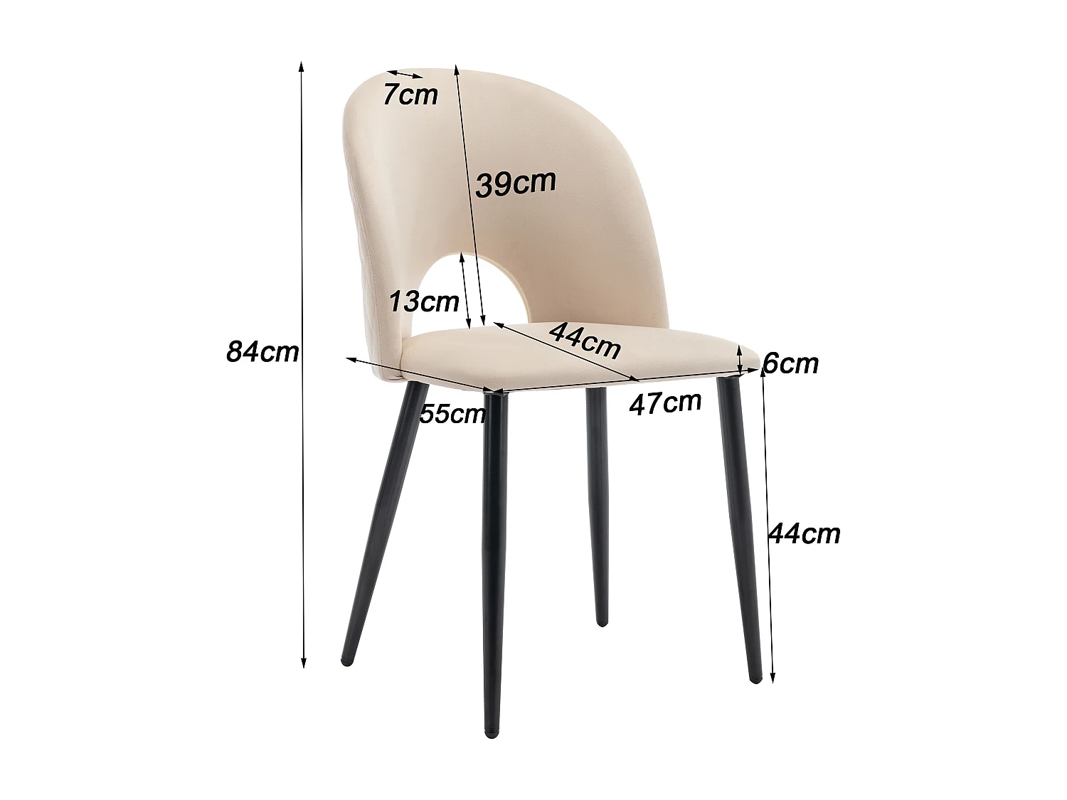 Set tavolo e sedie da pranzo - gambe in metallo - 1 tavolo da pranzo rettangolare + 4 sedie in velluto beige