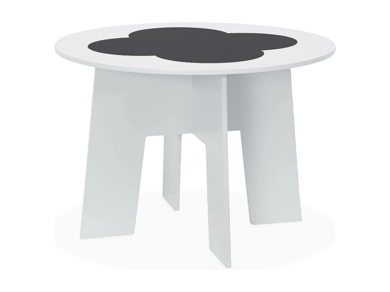 Mesa con pizarra y 4 sillas con almacenaje para niños blanco