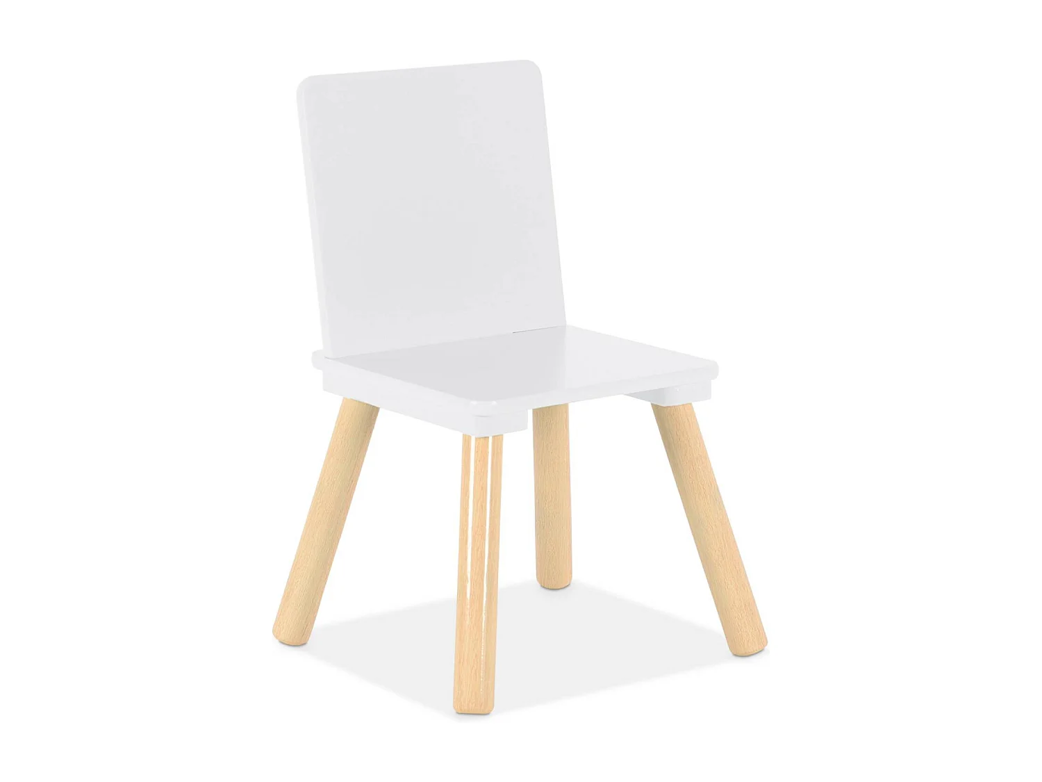 Tavolo quadrato per bambini con 2 sedie bianco