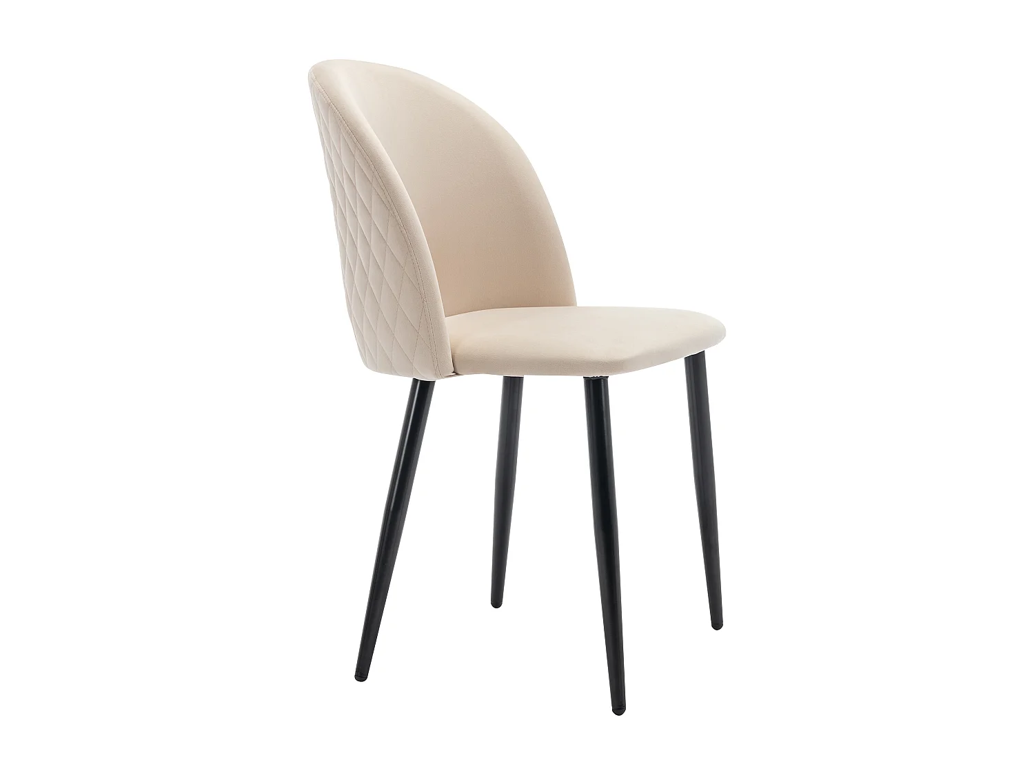 Set tavolo e sedie da pranzo - gambe nere - 1 tavolo da pranzo moderno + 4 sedie in velluto beige