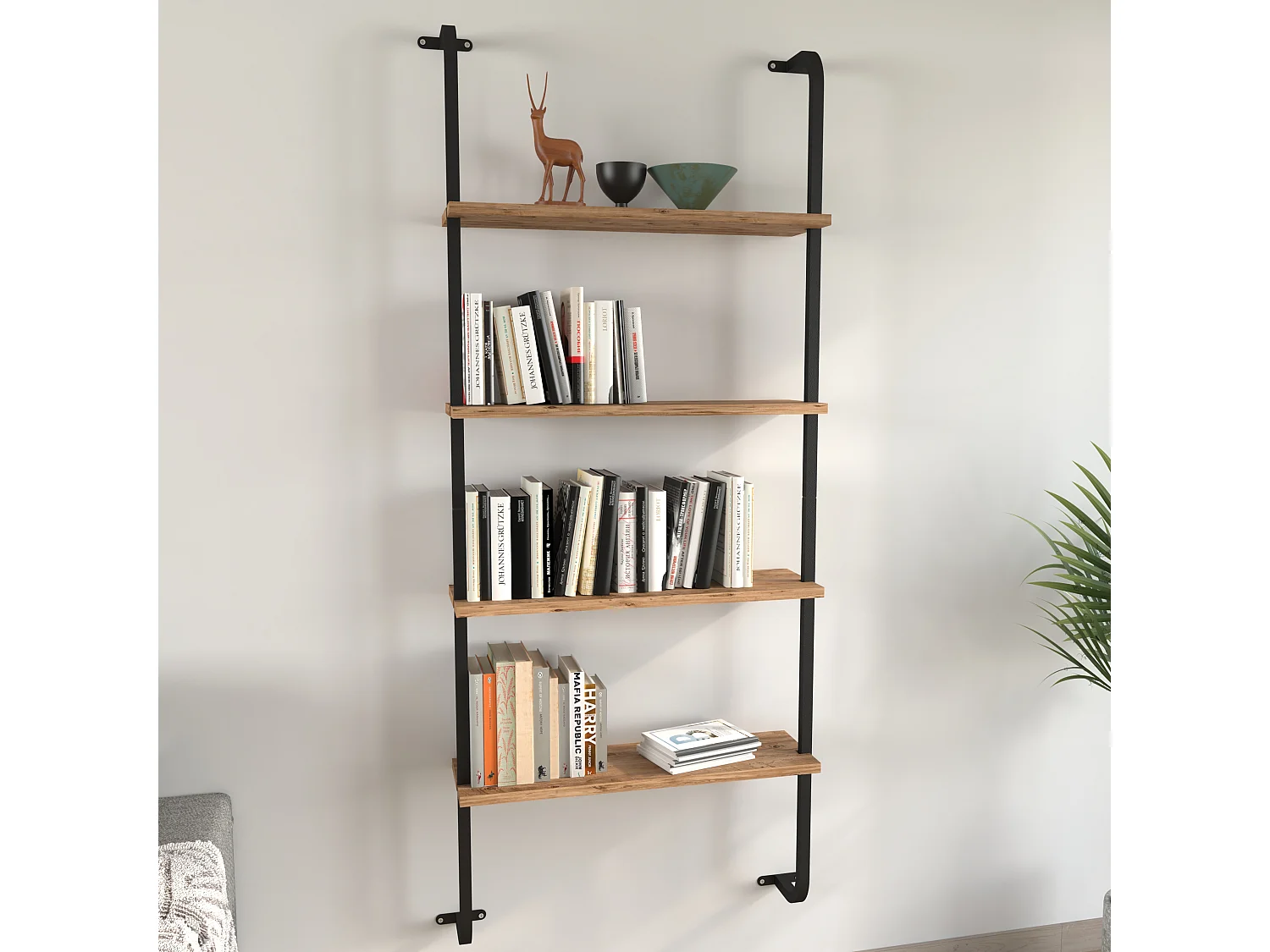 Wall Rack Insasi Honey oak H. 150 x W. 64 x D. 20 cm